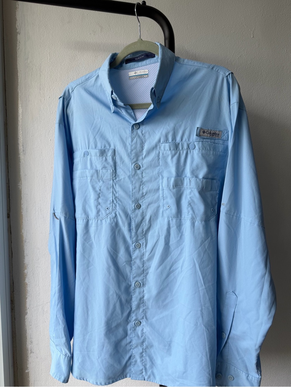 Columbia Light Blue Men’s Long-Sleeve Button-Down Shirt